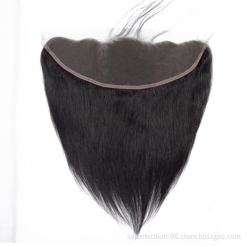Wholesale illusion Lace Frontal Vendor 13x4 Silky Straight Indian Human Remy Hair Lace Frontal Closure With Baby Hair